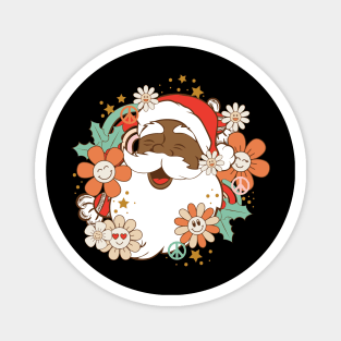 African American Retro Santa Claus Christmas Magnet